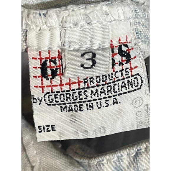 Vintage Guess Striped Denim Overalls Blue 3 Retro Y2K 90s Pinstripe Shabby Chic - Picture 13 of 16